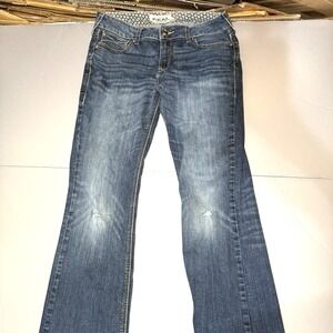 Ariat Real Jeans Womens 31L (32x33.5) Blue Rosa Perfect Rise Boot Denim Stretch